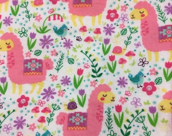 Garden Alpacas - Flannel Fabric - BTY