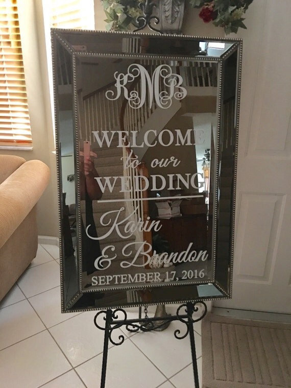 Wedding Mirror Vinyl Decal/Bridal Shower/Bridal