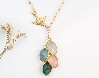 Gift for Mom, Custom Birthstone Necklace, Mama Bird Family Tree Necklace, Custom Charm Necklace, Unique Gift, Birthday Gift, Gift for Her