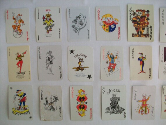 Instant Collection Of 21 Vintage JOKER Playing Cards Joker