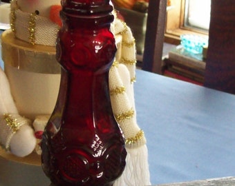 Avon ruby red candlestick, Cape Cod collection, red glass candlestick