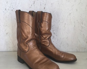 Vintage 1980's White Justin Roper Boots