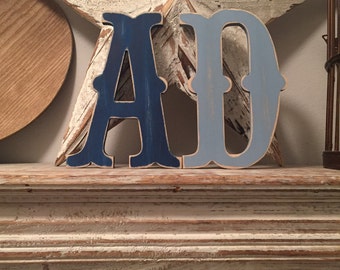 Painted Wooden Letters - Per Pair - Any Letters, Circus Font, 40cm high, 16 inch, any colour, wall letter, wall decor, 18mm