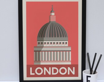 St Pauls Cathedral print - London artwork - London print - London Architecture - London design - Statement poster