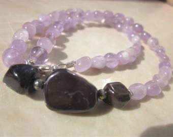 Sugilite and lavendar Amethyst Necklace: healing through acceptance