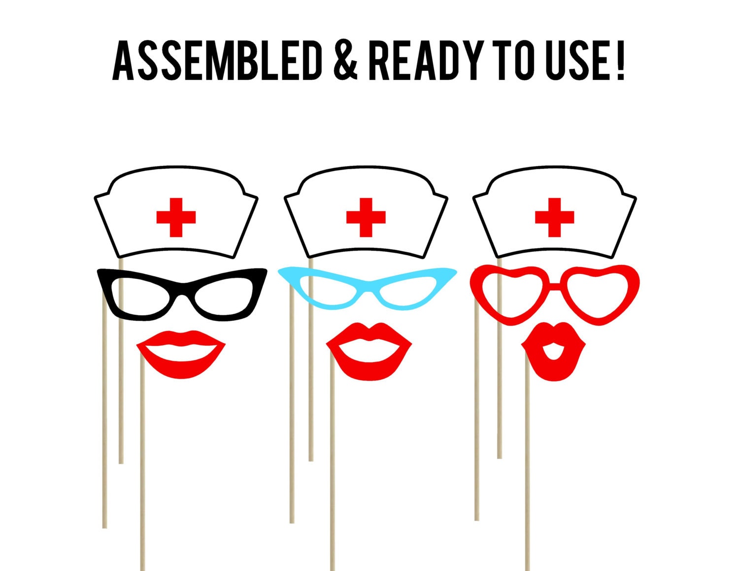 Nurse Photo Booth Props . Doctor Photo Booth Props . Photo