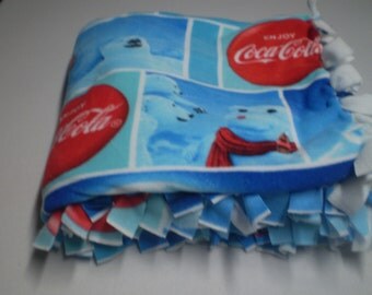 Coca Cola Fleece Blanket, Polar Bears, Warm, Heavy Throw