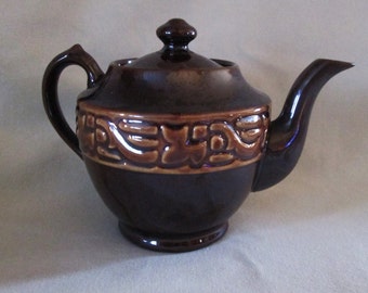Vintage Brown Ceramic Small Teapot Made in Occupied Japan