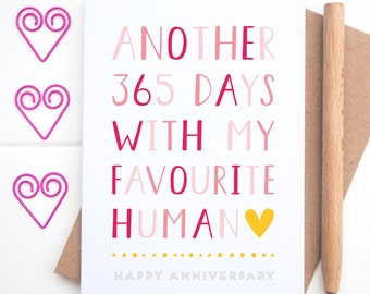 Favourite Human Anniversary Card - Valentines Card - Favourite Card - You're my favourite - Favourite Person - Funny Valentines