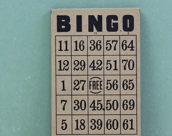Vintage BINGO cards, Brown Cards