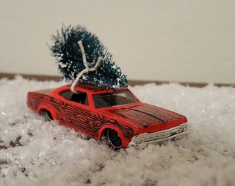 Vintage Hotwheels Collectible 1965 Impala Bottlebrush Tree Christmas Ornament