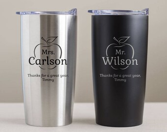 Custom Engraved Teacher Tumbler: Personalized Teacher Mug, Personalized Teacher Gift, Teacher Travel Mug, Unique Teacher Gift SHIPS FAST