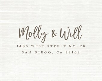 Address Stamp, Custom Address Stamp, Wood handled Rubber Stamp, Calligraphy Stamp, Personalized Gift, Rubber Stamp, Housewarming Gift