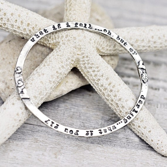 What If I Fly Bangle Inspirational Bangle Word Jewelry