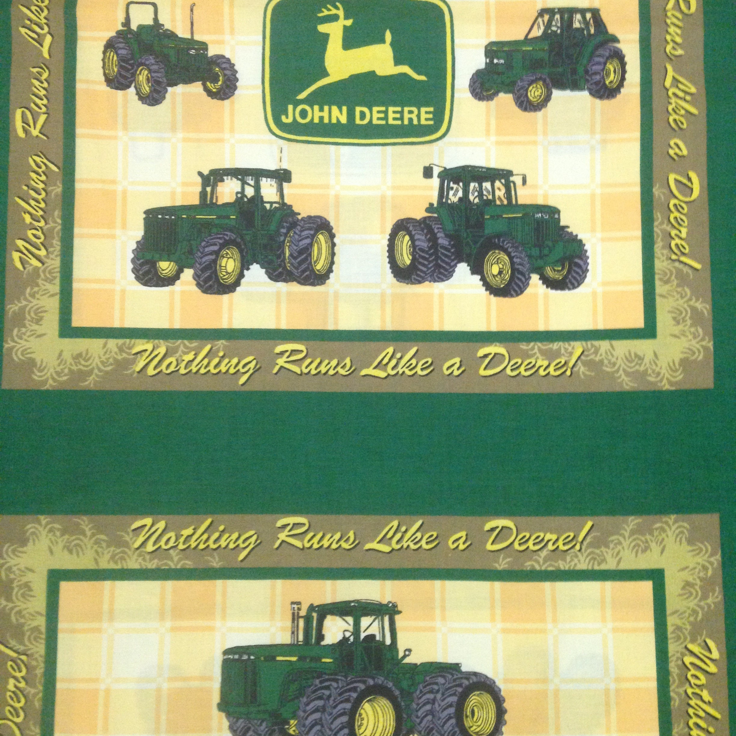 John Deere tractor Fabric Panel,Quilting farm fabric, approx 1 yard ...