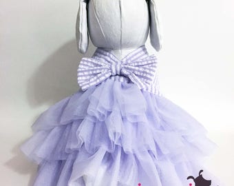 Lavender Seersucker Dog Dress