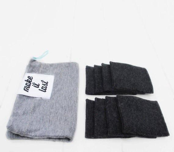 Reusable Cotton Pads black / Soft Cotton Rounds by lastingthings