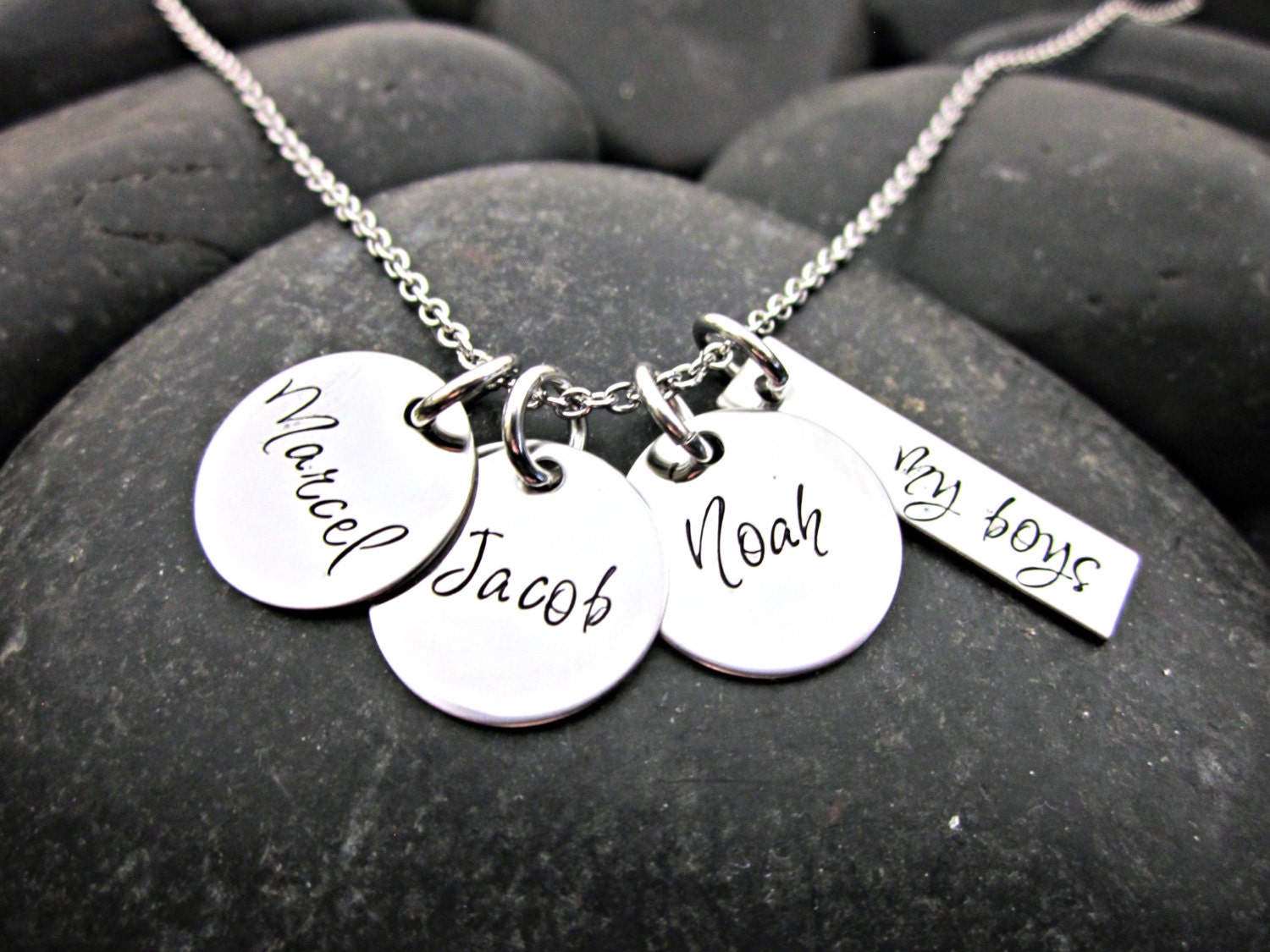 Personalized Mother's Necklace My Boys Boy Mom Mom