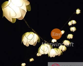 Battery or Plug 20 Pink White Purple Orchid Flower Fairy