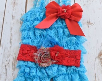 Turquoise Romper, 1st Birthday Girl Outfit, 2nd Birthday Outfit Girl, Cake Smash Outfit, 1st Birthday Girl Romper, Lace Romper, Baby Romper