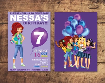 LEGO FRIENDS INVITATION, Lego Birthday Party, Lego Party install download, Invitacion, invitation d'anniversaire, invito compleanno