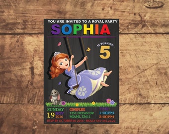 SOFIA THE FIRST Birthday invitation, Disney Junior, disney princess, printable, Invitacion, invitation d'anniversaire, invito compleanno