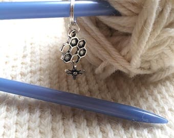 Honey bee stitch marker or progress marker