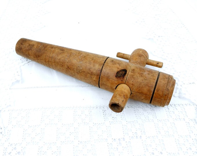 Large Antique French Wine / Cider Barrel Wooden Tap, French Country Decor, Rustic, Primitive, Home, Decor, Chateau, Brocante, France, Vine
