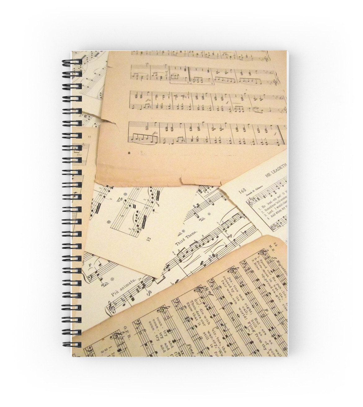 Music Notebook spiral notebook music journal vintage sheet