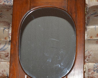 Bathroom Cabinet with Mirror, Rustic Wood// Retro Bathroom Storage Cabinet, Mirrored Cabinet, Oval Mirror, Wall Cabinet, Reduced Price