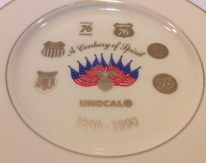 Union 76, Vintage Lenox Plate, Unocal Oil, Centennial Anniversary Plate, Petroliana, Nascar Sponsor Oil Dealers Plate, Gift For Christmas