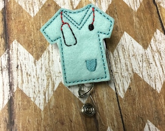 Scrub Top Badge Reel, Badge Clip, Retractable Name Badge, ID Holder, Teacher ID Clip, Badge Pull