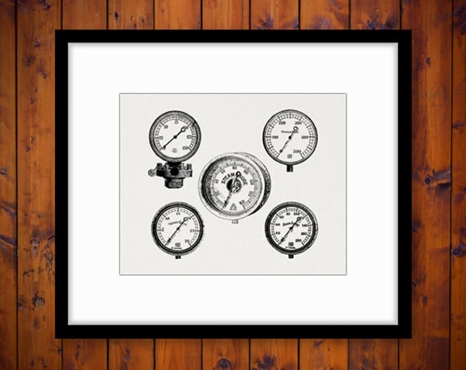 Steam Gauges Digital Image Download Collage Sheet Printable Dial Graphic Vintage Clip Art Jpg Png Eps HQ 300dpi No.1807