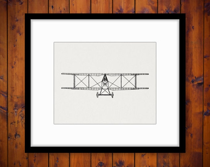 Digital Printable Airplane Image Antique Airplane Download Biplane Graphic Vintage Clip Art for Transfers Printing etc HQ 300dpi No.4651