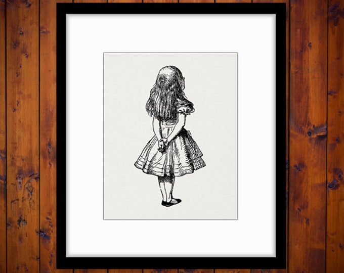 Printable Digital Alice in Wonderland Graphic Standing Alice Artwork Download Alice Image for Transfers T-Shirts Pillows HQ 300dpi No.4671