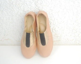 Handmade blush pink leather oxford shoes custom made