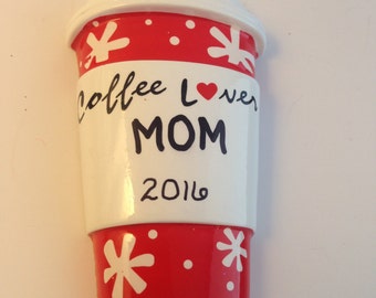 Coffee Lover Personalized Christmas Ornaments