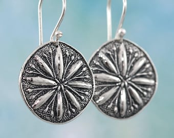 Sterling Silver Earrings – Flower Earrings – Sterling Silver Flower Earrings – Organic Jewelry – Sterling Silver Jewelry – Sterling Earrings