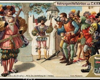 Original antique Victorian Trade card of French people