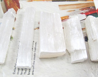 Selenite Stick, Selenite Wand, Raw Selenite Crystal, Healing Stick, Crystal Wand, Protection Crystal, Clearing Crystal, Reike Crystal, 3 Pcs