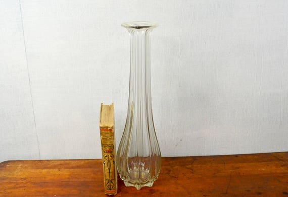 Items similar to Fluted Crystal Vase, Long Stem Flower Vase, Bud Vase ...