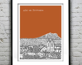 Aix en Provence France Poster City Skyline Art Print Version 1
