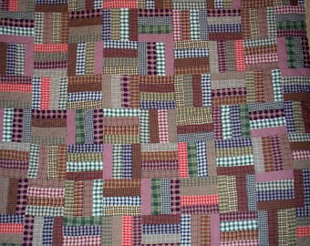 SPLIT-RAIL FENCE Primative - Queen size quilt 92x92