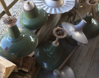 Green Enamel Light - Appleton - Warehouse - Gas Service Station - Farm - Green Industrial Light - Petroliana