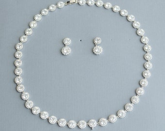 CZ Necklace and earrings, wedding jewelry, cz jewelry, bridal jewelry, bridal earrings, wedding earrings, bridal necklace, crystal necklace