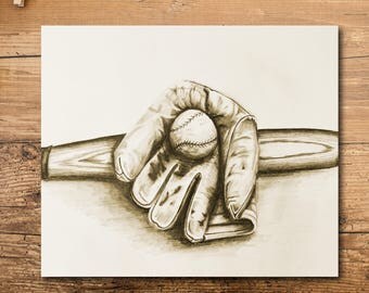 Vintage Baseball Art Print - Vintage Baseball Decor