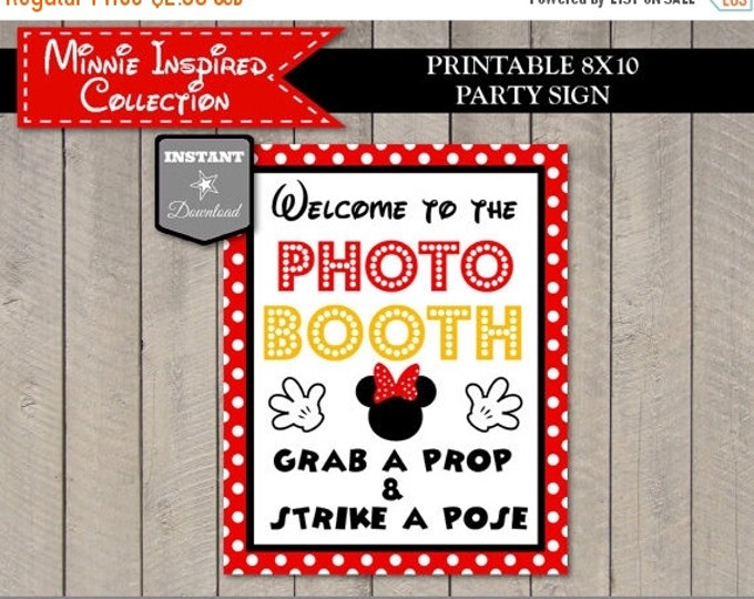 SALE INSTANT DOWNLOAD Red Girl Mouse 8x10 Photo Booth Printable Party Sign / Red Girl Mouse Collection / Item #1923