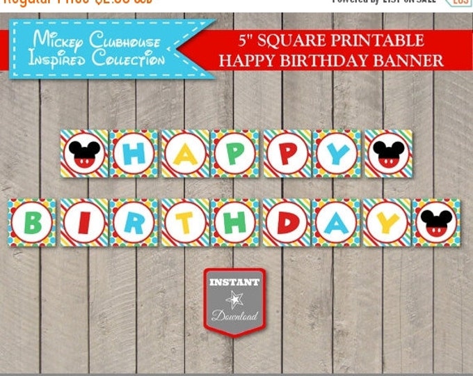 SALE INSTANT DOWNLOAD Mouse Clubhouse Printable Happy Birthday Party Banner / Clubhouse Collection / Item #1648