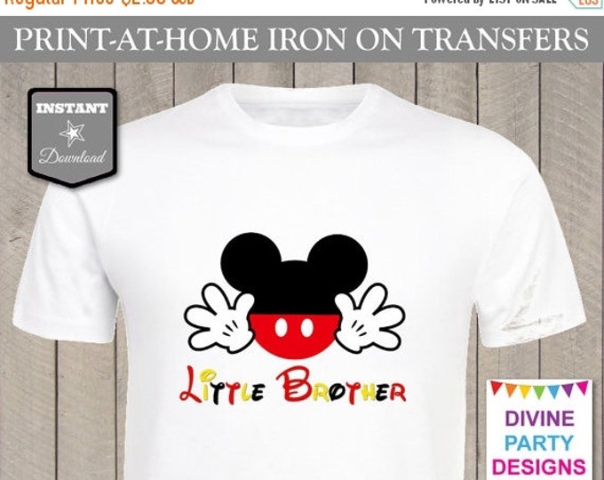 SALE INSTANT DOWNLOAD Print at Home Mouse Little Brother Printable Iron On Transfer / T-shirt / Onesie / Family Trip / Party / Item #2369