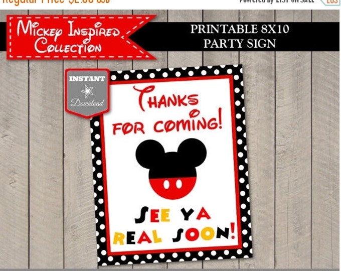 SALE INSTANT DOWNLOAD Mouse Thanks for Stopping By See Ya Real Soon Sign/ Printable 8x10 / Mouse Classic Collection / Item #1593